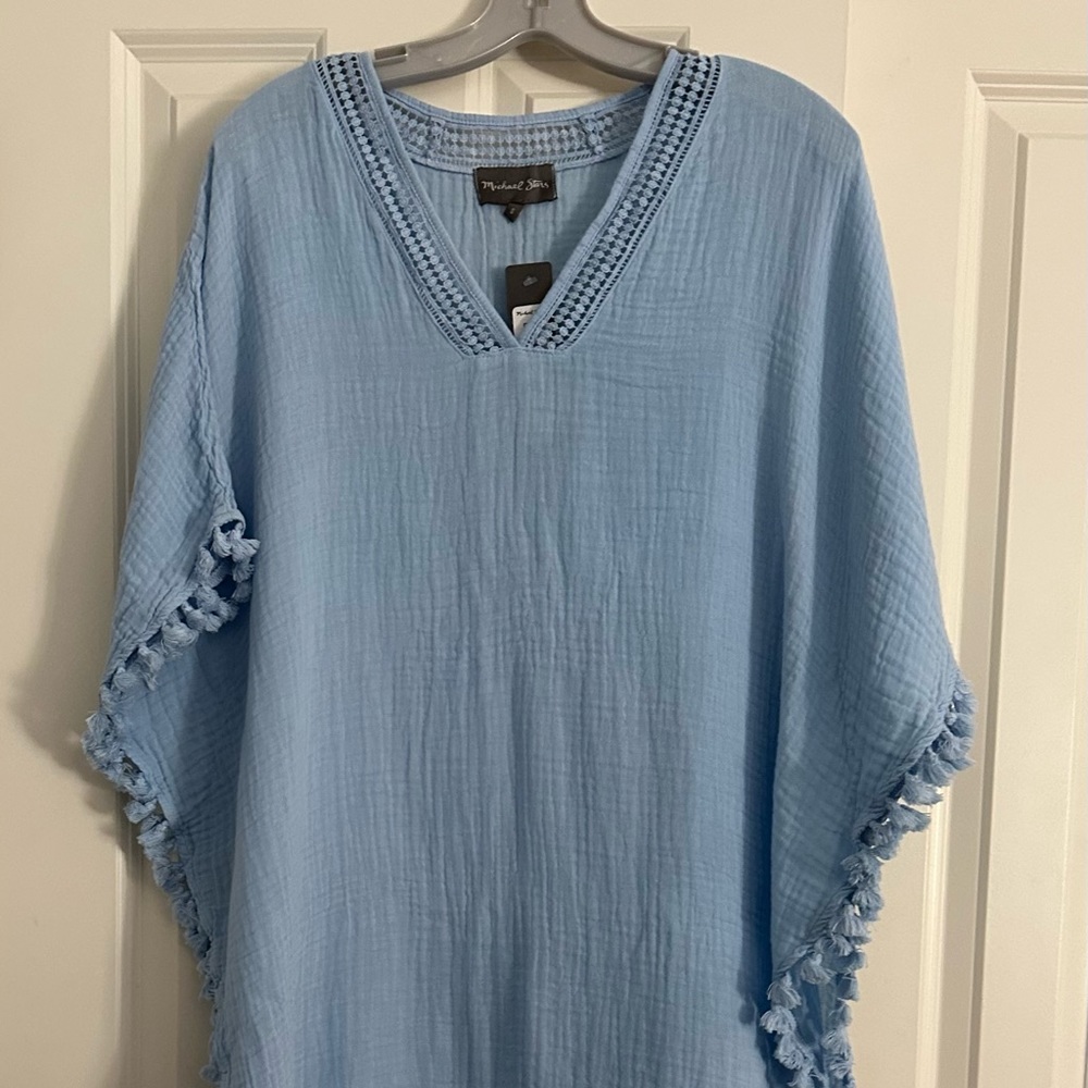 Michael Stars double gauze tassel trim swimsuit cover-up